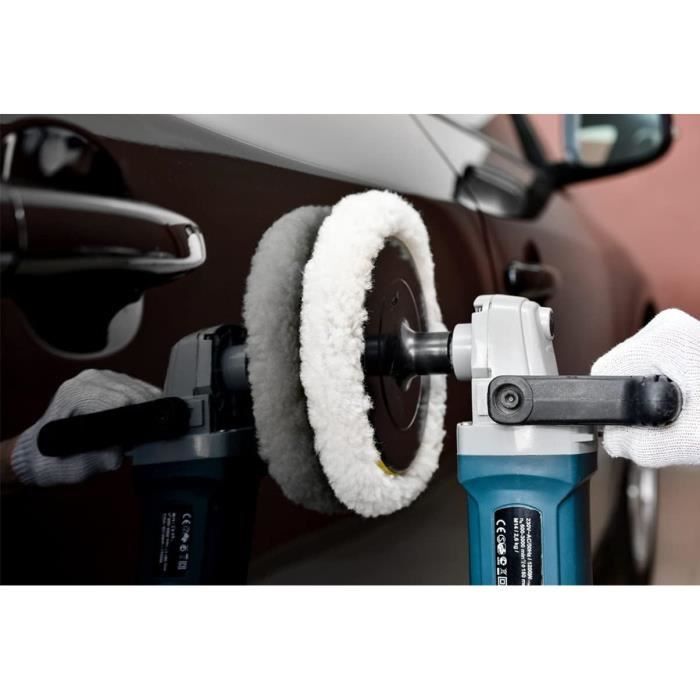 Set 3 Tampons Polissage Peau D'Agneau - Pour Polisseuse - Coupe Lourde/Moyenne/Légère