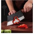 DENGJIA couteaux à légumes en acier au carbone faits à la main chinois et couteau à trancher couperet à viande de cuisine-3