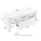 Meuble TV Anaelle Pandamoto 130cm - Verre Trempé LED Blanc Rangement