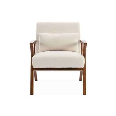 Paire de fauteuils vintage en bois et tissu Type 300-190 par H.Lis des