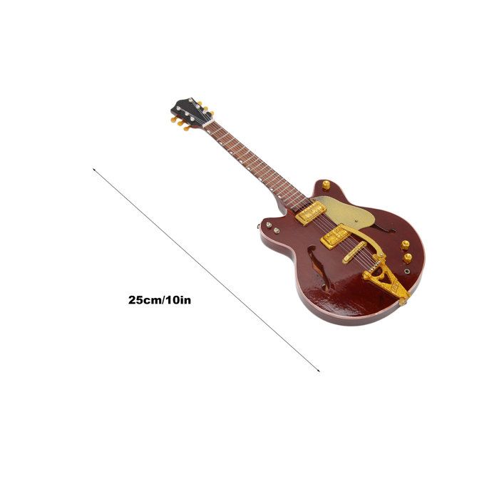 Guitare miniature Johnny Hallyday, idée cadeau idéale avec support pour fan de rock français