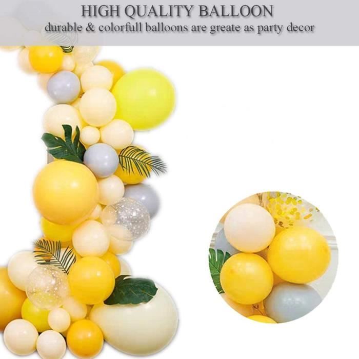 Arche ballon anniversaire orange jaune gris ballon et love ballon confettis  pour baby shower fille garcon enfant - Cdiscount Maison