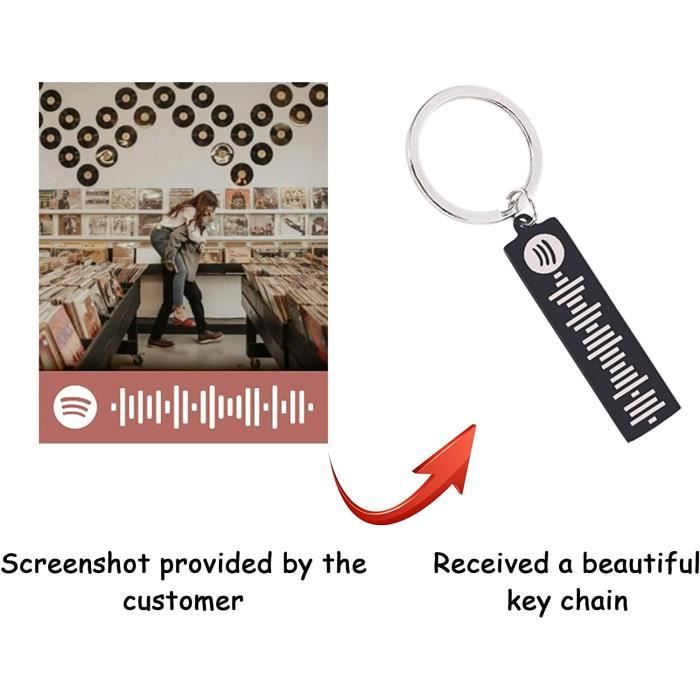 Porte clés code Spotify musique personnalisé acrylique rectangle