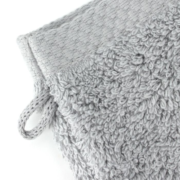 Gant De Toilette Linnea Pure Argent - 100% Coton 550 G/m², 16x21 Cm, Fabriqué Au Portugal