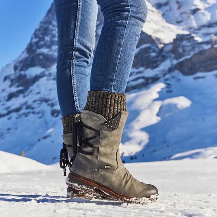 Boots mi store mollet femme