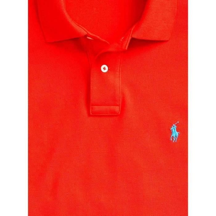 Polo Ralph Lauren Basic Rouge pour Homme POLO RALPH LAUREN Slim Manches courtes Col polo Rouge Cdiscount Pret a Porter