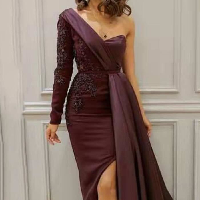 ROBE robe d t d ner gala une paule temp rament fendu fourche