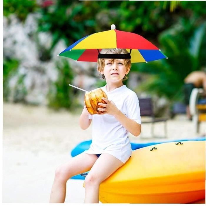 Chapeau Parapluie Pliable 52 Cm - Protection Solaire Et Anti-pluie Pour Adultes Et Enfants - Pour Randonnée, Plage, Jardinage - 5