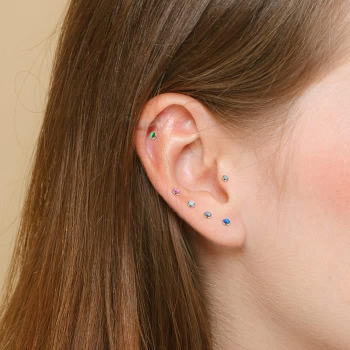 Piercing Double Anneau Conque - Acier Inoxydable - 16G (1.2mm) - Diamètre 8mm Et 10mm - Argenté Et Doré - Lot De 2 - 11