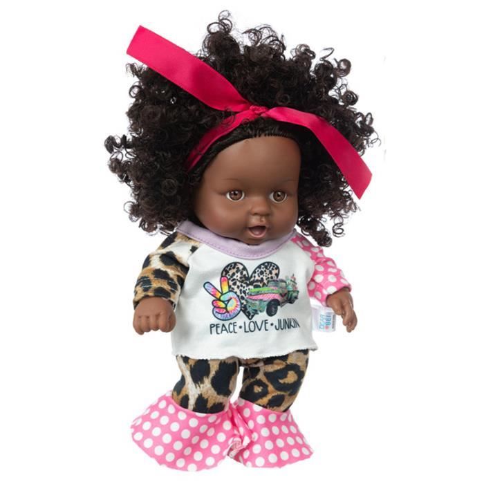 Fydun Poupée bébé reborn réaliste Poupée Bébé Renaissance 30cm Poupée Fille  Noire Africaine Cheveux Bouclés Jouet Réaliste
