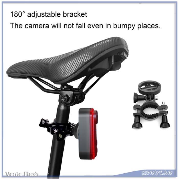 Caméra Vélo Sport HD 1080P Avec Lumière Puissante - Caméra Guidon 3500 MAh, Micro Intégré, Stabilisation - Pour Cyclisme & VTT