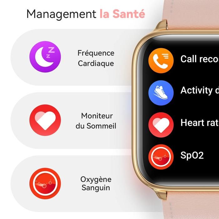 Montre Connectée Femme Luxora A13380 - Argenté - NFC, IP68, Appels Bluetooth, SOS