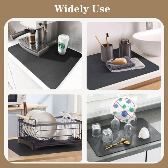 Tapis de Cuisine Tapis égouttoir Vaisselle Absorbant Egouttoir
