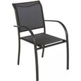 Chaise de jardin en textilène - HESPERIDE - Piazza - Facile à nettoyer - Gris anthracite/Graphite-0