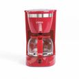 Cafetière électrique LIVOO DOD163R - finition Rouge, capacité de 1.25L / 12 tasses, Verseuse en verre avec système anti-gouttes-0