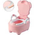 Siège de Toilette bébé Réducteur de WC Enfant Potty Pot Toilette Chaise pliable en Plastique Rose Antidérapant VINTEKY®-0