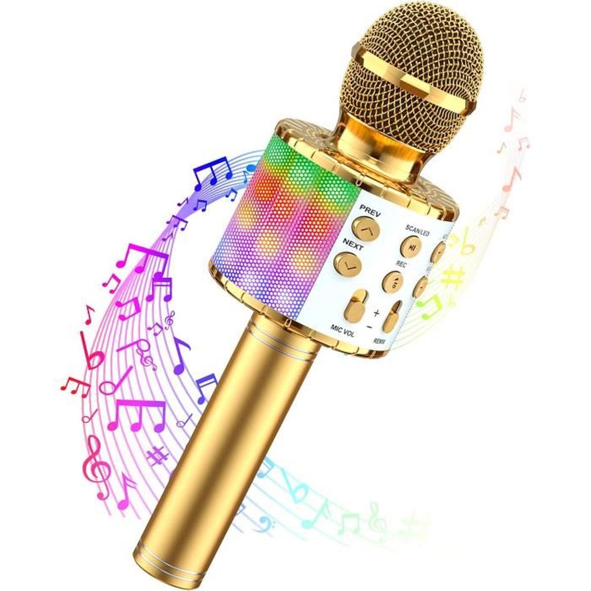 Microphone Sans Fil Bluetooth Karaoké, Portable Karaoké Micro Haut