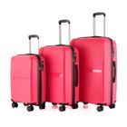 TORTUE - Set Valise 3 Pièces - 8 Roues Pivotantes Coque Rigide en Polypropylène avec Serrure TSA (M/L/XL) (Rouge)