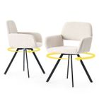 URBAN MEUBLE Chaise de salle à manger scandinave 2 pièces - pivotante à 360° - pour salle à manger familiale - Beige