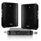 Pack Sono 2160W Total Ibiza Sound 2 Enceintes 3 voies 2x600w - Ampli Ventilé 2x480w - Câblage - Idéal salle des fêtes Club Mariage
