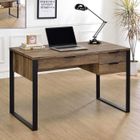 TOUSMESMEUBLES Bureau 3 tiroirs 1 niche Bois/Metal - JINK - L 120 x l 60 x H 76