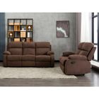 VENTE-UNIQUE Canapés 3 places et 2 places relax en tissu TOLZANO - Marron