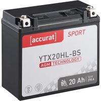 Batterie moto YTX20HL-BS 20Ah AGM Accurat 12V 290A 177 x 88 x 155 mm Quad