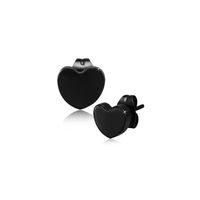 Boucles d'oreilles femme acier plaqué noir forme coeur - Marque - Modèle - Clou - Puce
