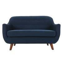 Canapé 2 places design déhoussable bleu YNOK - Miliboo - Fixe - Tissu - Vintage