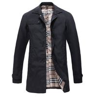 Funmoon Homme Trench Coat Classique Manteau Coupe-Vent Printemps Mince Veste Blousons Léger Jacket