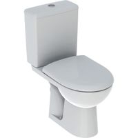 Pack WC au sol Renova avec réservoir attenant, sortie horizontale, Rimfree et abattant WC blanc Geberit