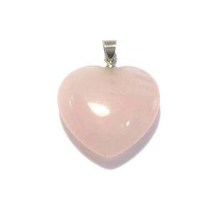 MAGNIFIQUE PENDENTIF QUARTZ ROSE EN COEUR A FACETTES