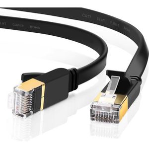 CÂBLE RÉSEAU  Juce® 5M CAT 7 Plat Câble Ethernet Réseau RJ45 Hau