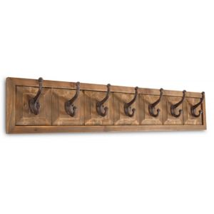 D/écorations dAutrefois Pat/ère Portemanteau Bois 7 Accroches Marron 73.5x7.5x21cm