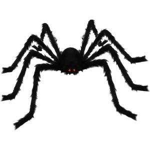 Araignée Géante Halloween Avec Yeux LED - 2 M De Diamètre, Pattes Réglables, Noir - Pour Décoration Jardin, Pelouse, Intérieur