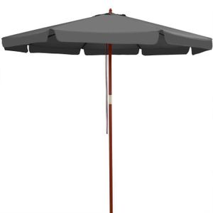 PARASOL Parasol de jardin en bois Ø 330 cm anthracite Pare-soleil avec protection UV50+ Protection solaire extérieur