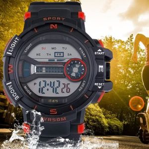 Outdoor Sport Multifonction /Étanche LED Lumi/ère Alarme Calendrier Date avec Bande De Silicone Bleu JTTM Montres De Sport des Hommes De Digital