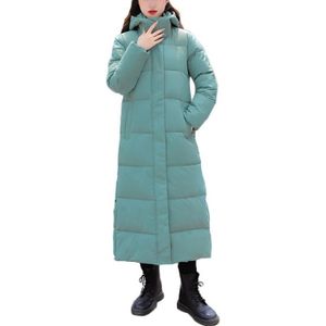 DOUDOUNE Femme Doudoune à Capuche Imperméable Longue Ample Doudoune Chaude Douce Doudoune Hiver Matelassée Vert