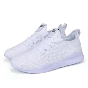 BASKET Baskets Femme - Chaussures de sport Casual - Blanc - Têtes rondes - Attaches - Plat