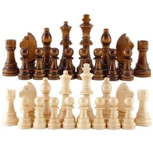 JEU SOCIÉTÉ - PLATEAU JEU DE SOCIETE,wooden--32 pièces'échecs en bois co