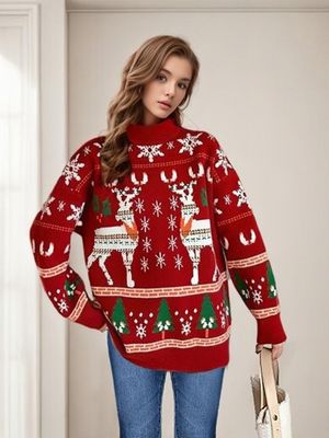Generic Veste De Noël En Polaire Pelucheuse Pour Femme - Pull Tendance Avec Imprimé Joyeux Noël - Sweat-shirt à Manches Longues Et Col Rond - Chemisier Décont Dès 5,84 € - Sur