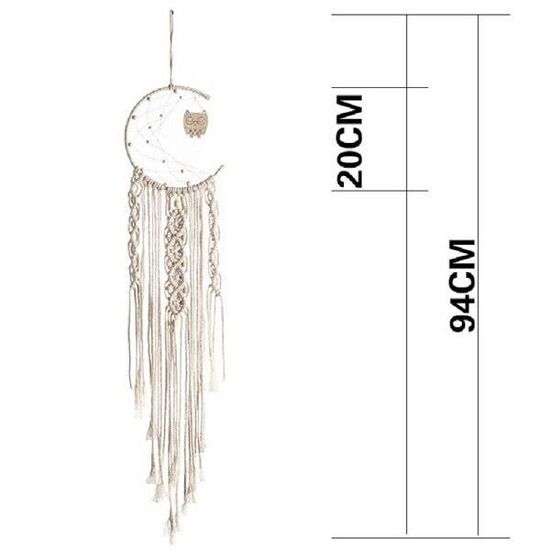 Attrape-rêves Lune Avec Lumière LED - Fait Main, Plume Turquoise, Diamètre 15,5 Cm - Décoration Murale Boho, Cadeau Symbolique