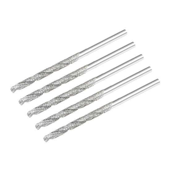 Foret Hélicoïdal SOURCING MAP 5Pcs 2,5mm Mèche Diamant En Acier Rapide HSS Pour Verre Coquillages Pierre Carrelage - Bricolage