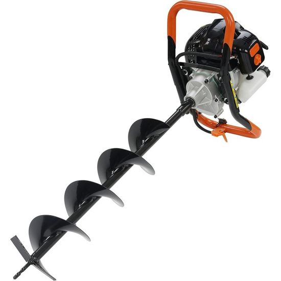 Tarière Thermique 52cc avec 3 Forets (100, 150, 200 mm) + Rallonge 30 ...