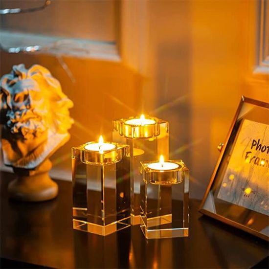 Porte-bougies En Cristal Eichholtz - Lot De Luxe Pour Tealights, Giancarlo L - Neuf