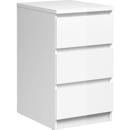 WISS Chiffonnier de Chambre avec 3 tiroirs Blanc Moderne en bois H77*L70*l35cm