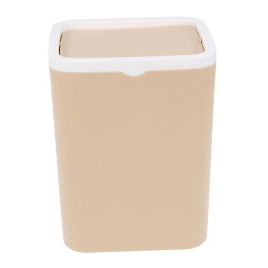 Mini Poubelle De Bureau Murale - Sans Couvercle - Dimensions 22.7x14.5x9.5 Cm - Marron Clair - Pour Maison, Hôtel, Bureau - 1