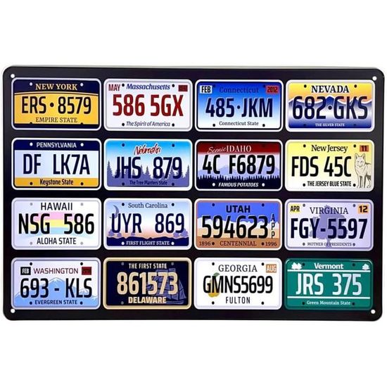 Plaque Immatriculation Métal NCAA - 6x11,5 Pouces - Couleurs Équipe - Résistante Aux Intempéries - 4 Trous