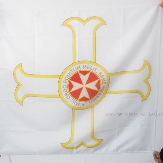 DRAPEAU ORDRE DE CALATRAVA 90x90cm - DRAPEAU CROIX FLEUR-DE-LYSÍ?E DE