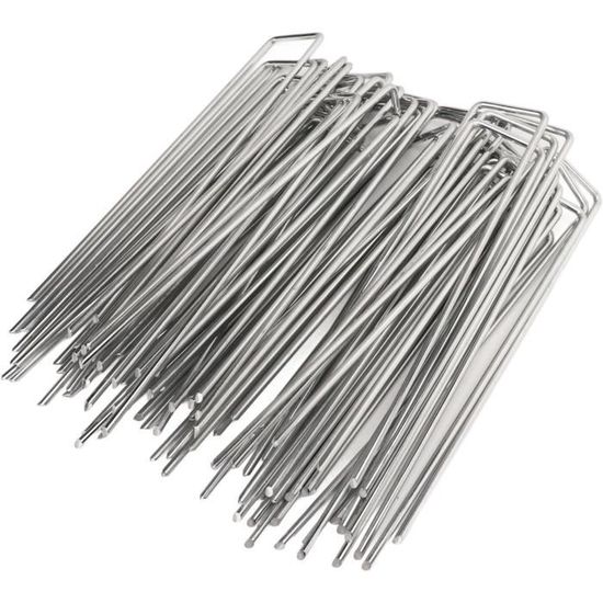 Wakects Lot De 50 Piquets Jardin En Acier Galvanisé 30 Cm - Fixation Solide